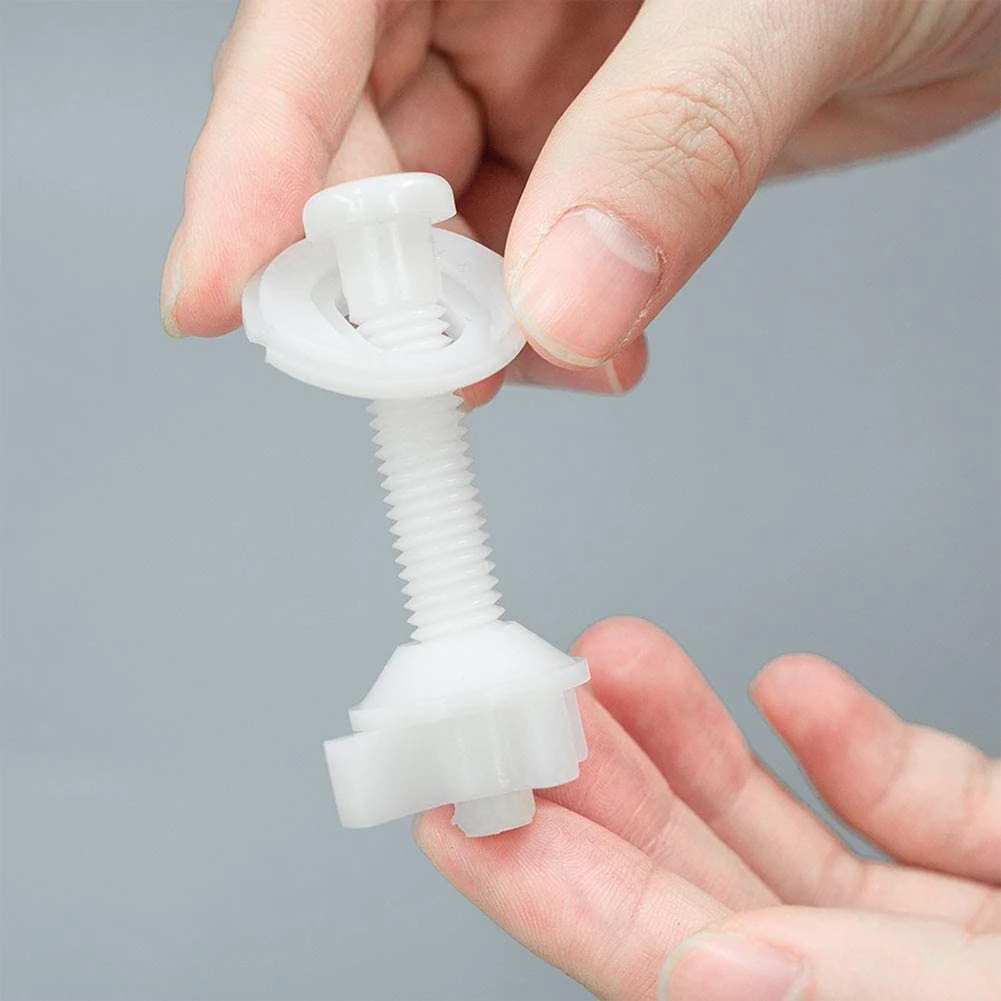 Easy Installation and Long lasting Solution 2pc Toilet Seat Repair Kit with Hinges Bottom Fitting Bolts Screws