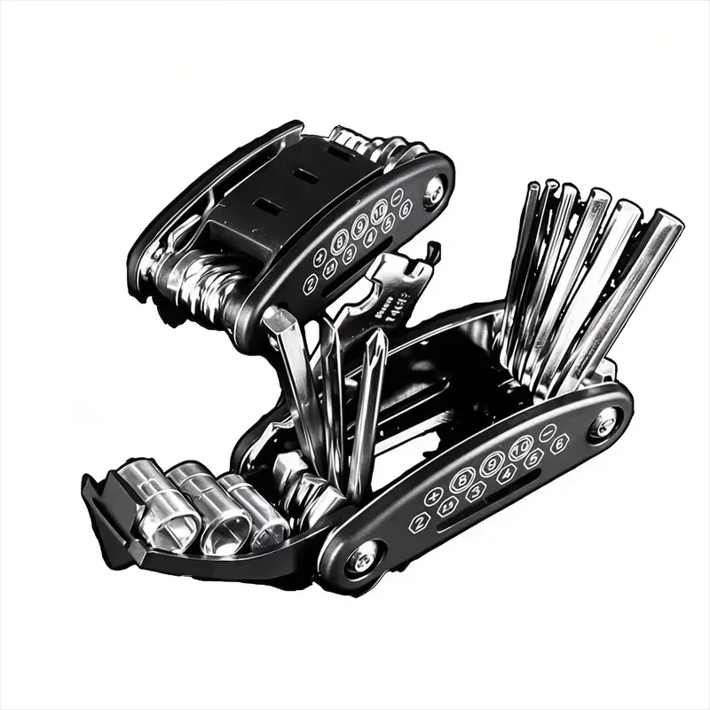 16-in-1 Folding Socket Wrench Multi Tool with Hex Keys Screwdrivers for Home Car Repair