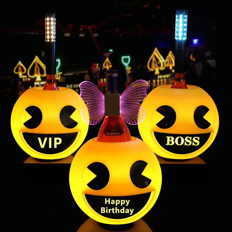 أحدث صمام ثنائي باعث للضوء، فانوس اليقطين، دلو الثلج، حامل عرض زجاجة النبيذ، ديكور حفلات الهالوين الأمريكية #1