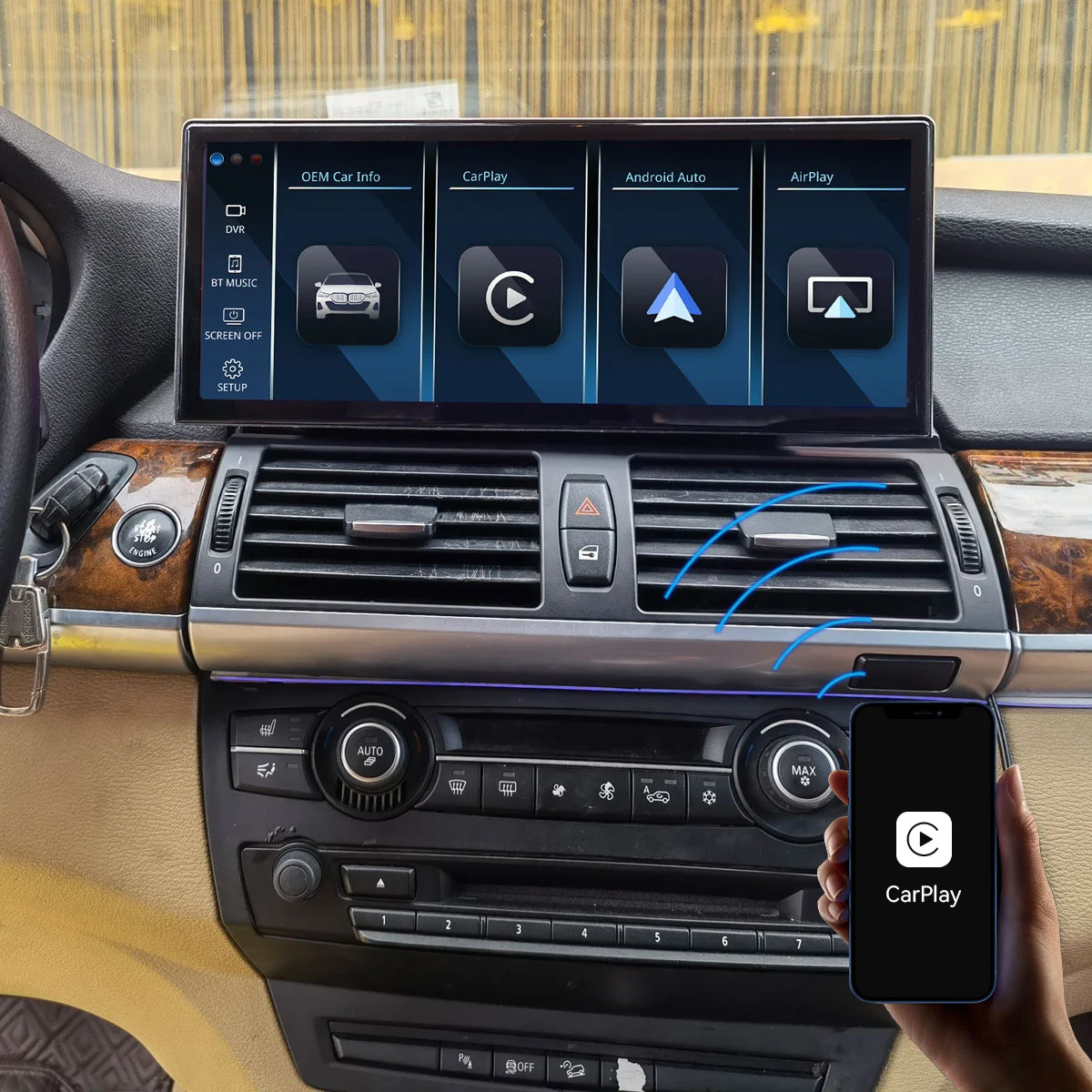 12.3 inch Linux system Screen for BMW X5 E70 X6 E71 (2007-2013) CCC CIC Car Screen support Apple Carplay Android Auto