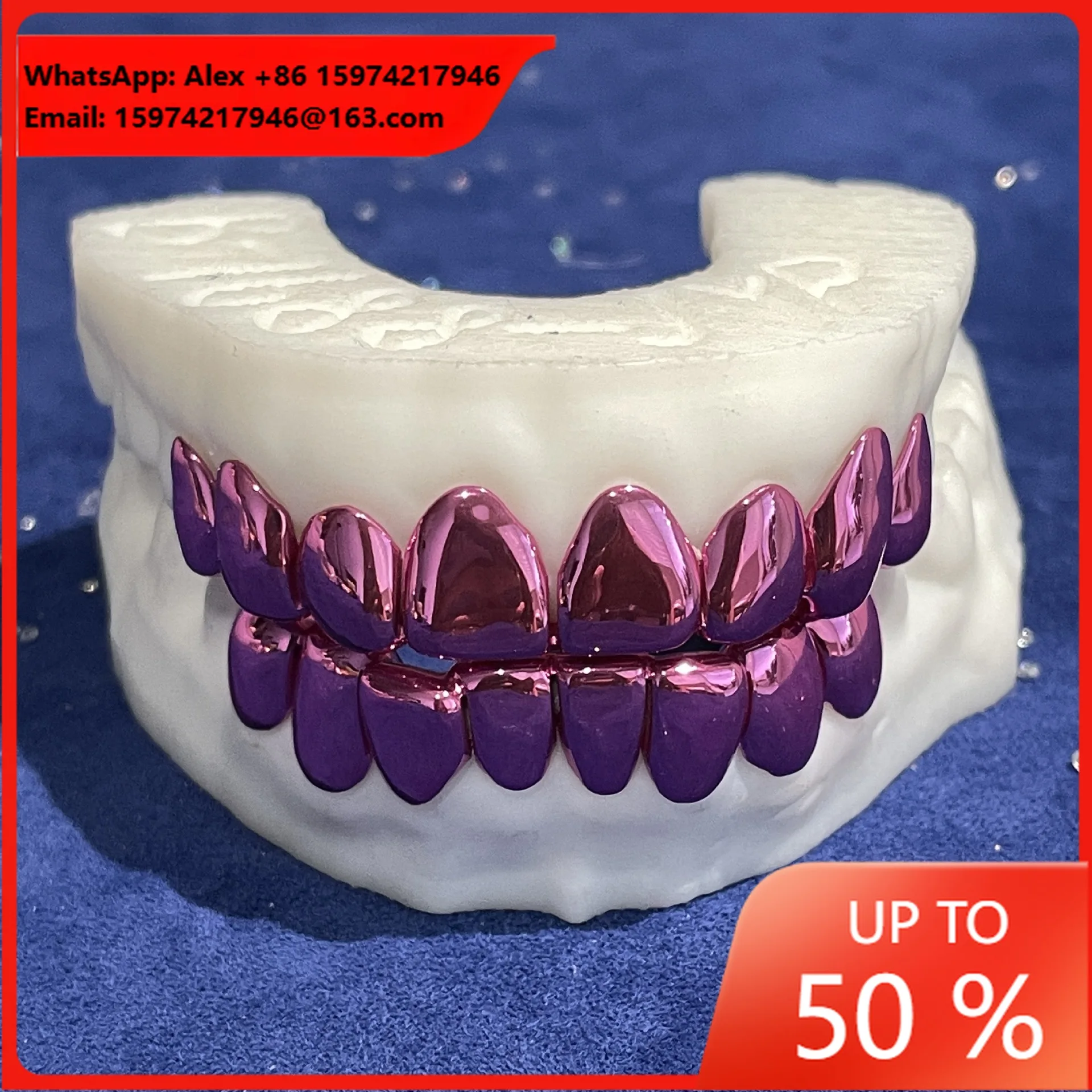 Laser Electroplating Smooth Surface Grill Top 8 Bottom 8 European And American Cross-border Hot-selling Grillz