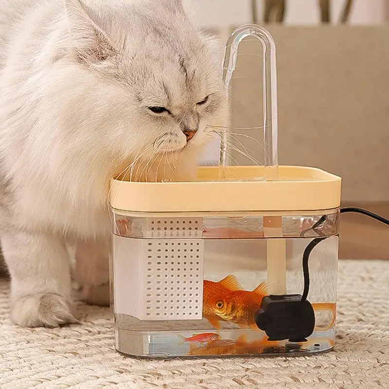 Cat Water Fountain Transparent water dispenser for Cats Indoor 1500ML Fish Tank Automatic Dog And Cat Water Fountain with Filter