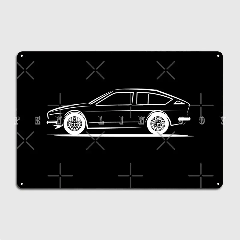 Alfa Romeo Alfasud White Metal Sign Cinema Kitchen Wall Decor Home Funny Tin Sign Posters