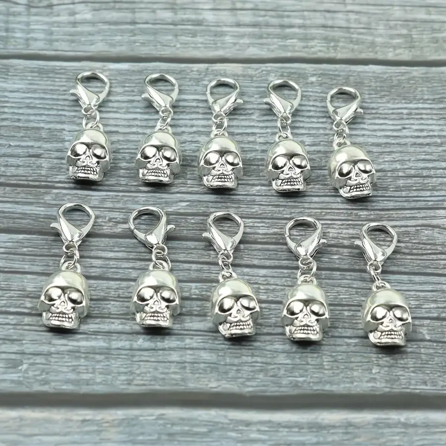 1/5/10/20/50/100pcs Gift For Her/Him s\s Halloween Party Skull Keyring Packs, Metal Hanging Ornament, Car Keychain Bag Accessory