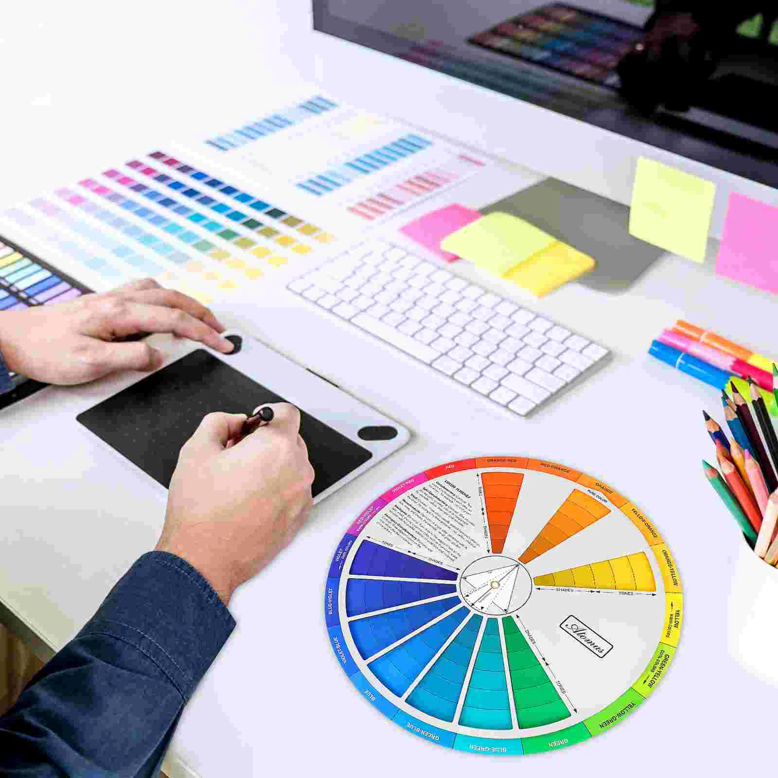 Color Card Wheel Makeup Blending Tool Learning Paper Scheme Chart for Drawing Painting