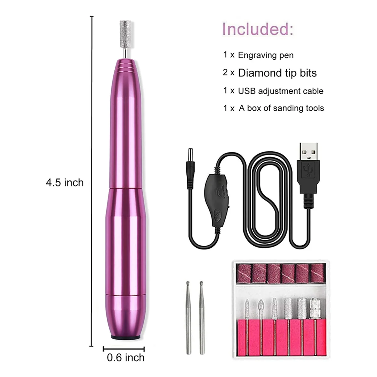 USB Electric Engraving Tool Kit, for Manicure Carving Wood Metal Stone Plastic Jewelry Glass Etchingtool