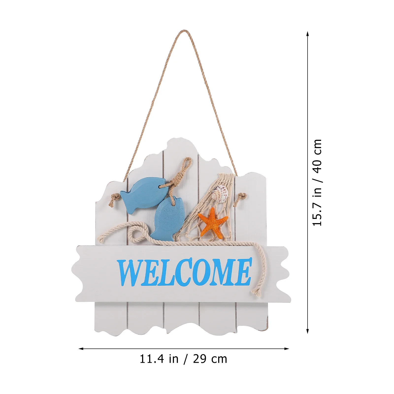 

Mediterranean Style Wood Pendant Welcome Sign Hanging Door Wall Decoration Wood Pendant Ornament Ocean Theme Door Sign