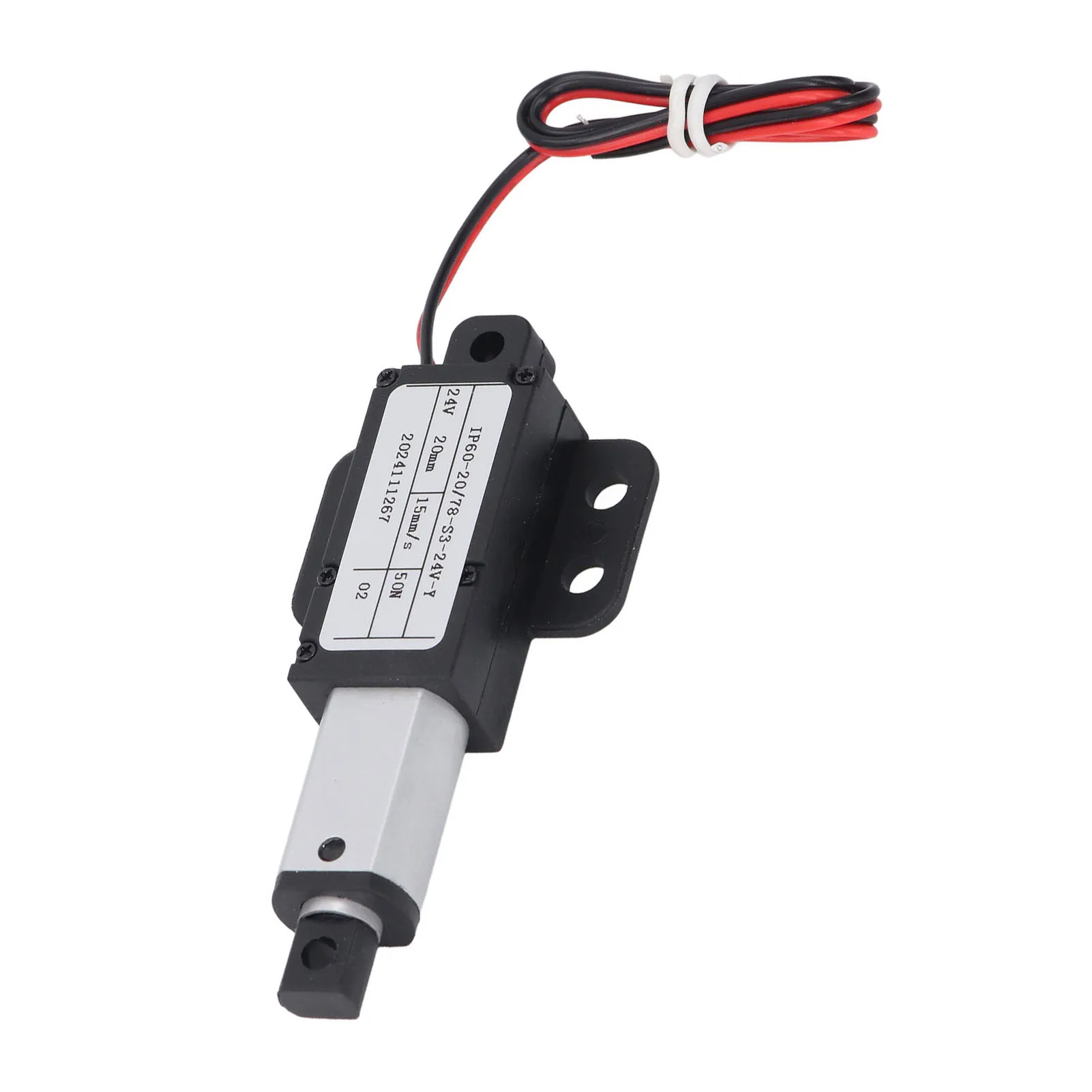 المحرك الخطي الصغير الكهربائي 20 مللي متر السكتة الدماغية 50N DC24V 15 مللي متر/ثانية مع الجناح ل أريكة روبوت التلفزيون مكتب خزانة نافذة المحرك الخطي الصغير