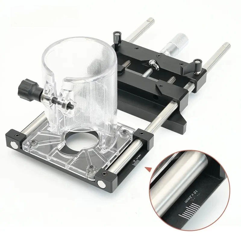 Woodworking Trimming Machine Fine Tuning Backer Slotting Tool with Ruler Linear Guide Suitable for 65mm Trimmer Accessories