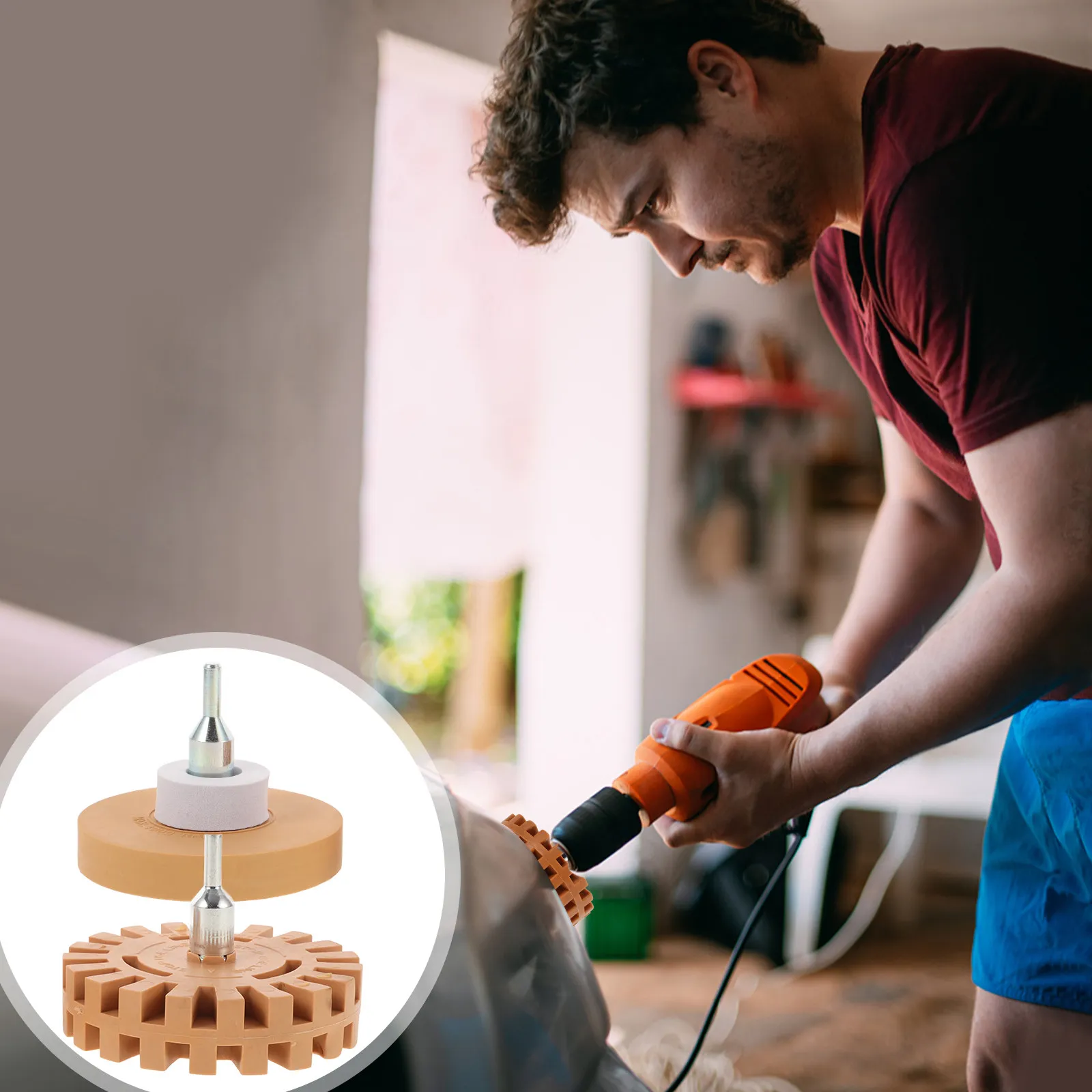 2Pcs Decal Remover Eraser Wheels Durable Rubber Toothed Design Car Tape Sticker Removal Tool Adhesive Remover Eraser Wheel