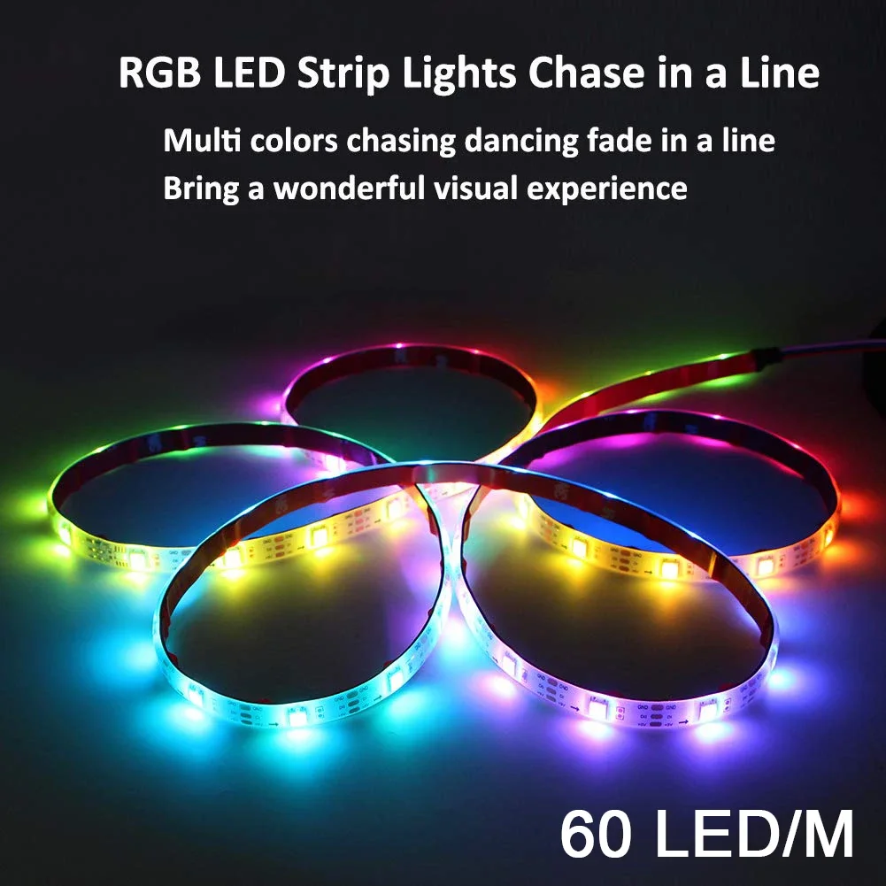 แอดเดรสพีซีดิจิตอลแถบไฟ LED แสงสีรุ้ง5050 WS2812b RGB สำหรับ5V 3Pin 12V 4Pin Arc PC Asus Aura ฟิวชั่น MSI ลึกลับ