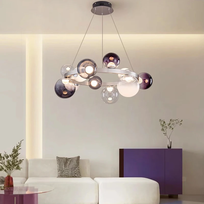 

Nordic Glass Ball Led Pendant Lights for Living Dining Room Coffee Tables Study Bedroom Chandelier Home Decor Light Fixture