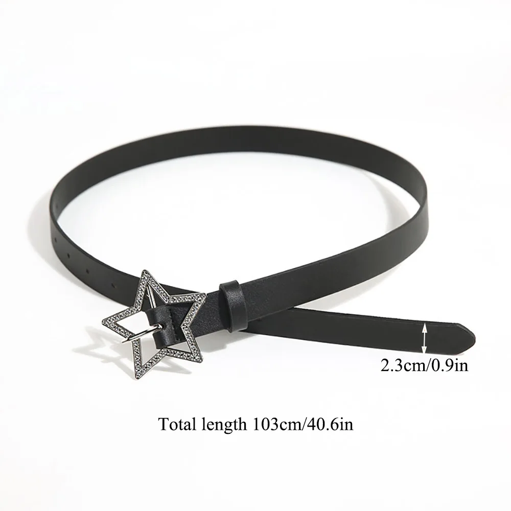 Star Buckle Belt For Women Leather Elastic Binding Embellished Waistband Sparkling Rhinestone Belts Retro Bride Decoration Y2K