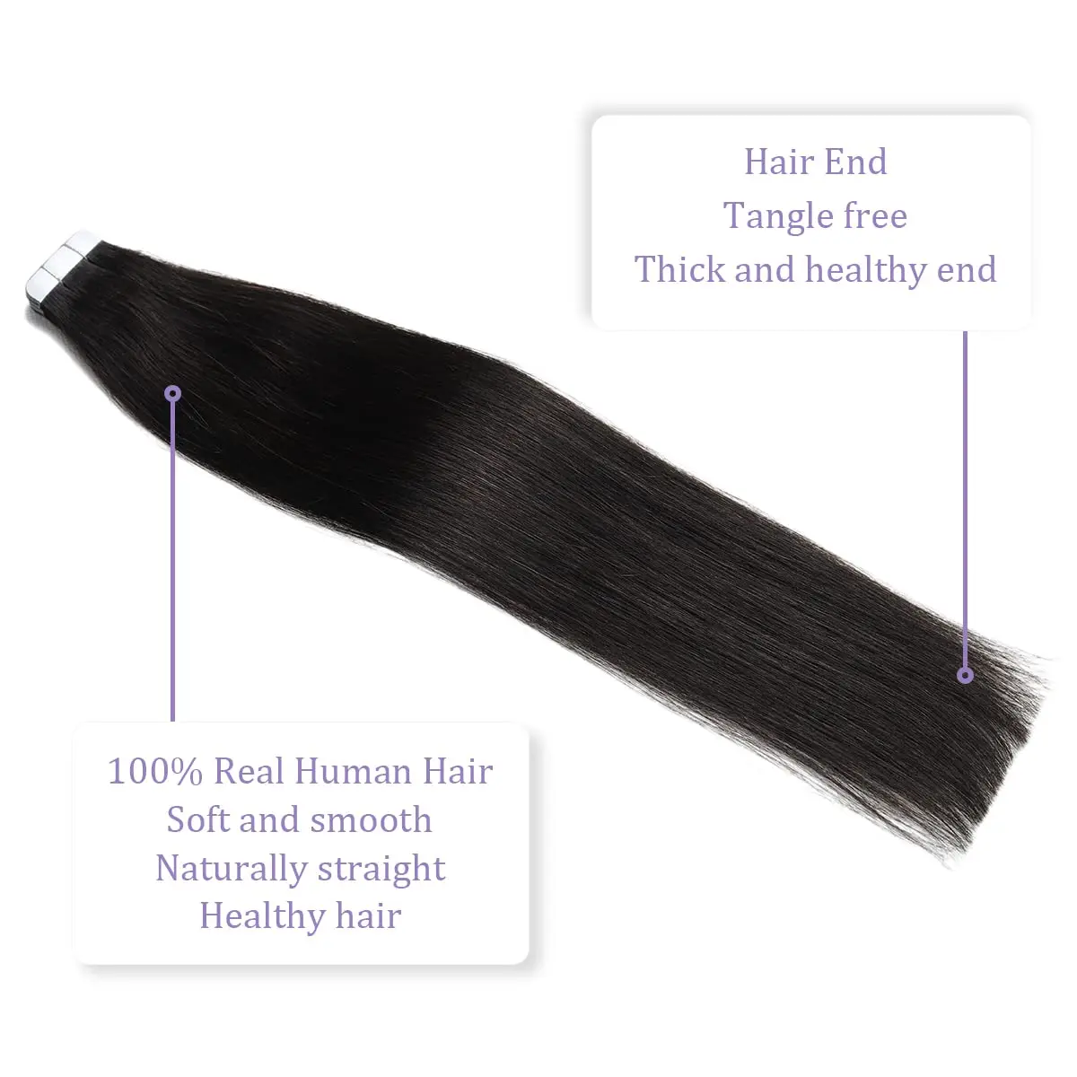 Natural Straight Tape In Hair Extensions 100% Remy Human Hair Seamless Invisible Skin Weft Extensions Tape in Hair for Women 50g