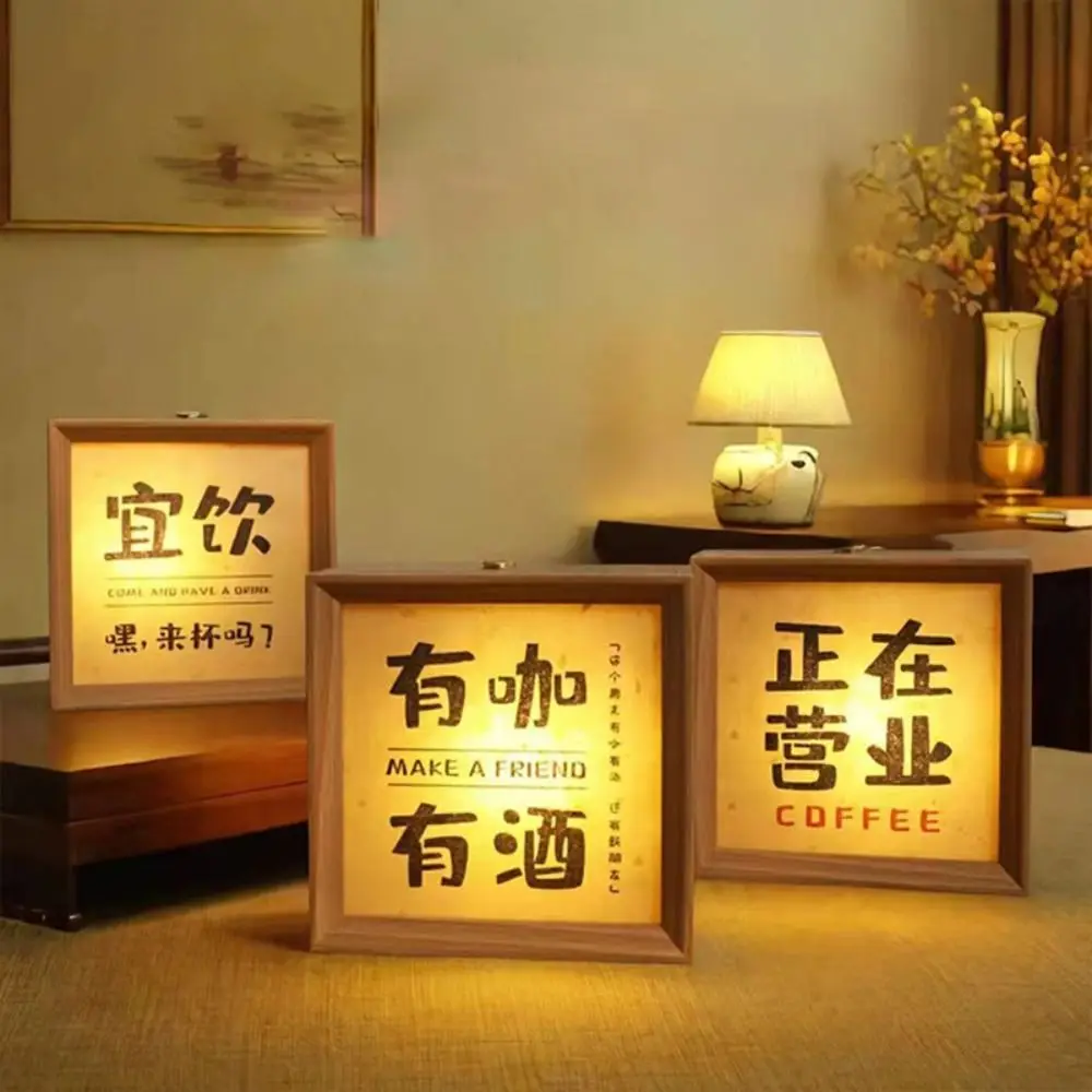 USB Power LED Calligraphy Painting Light Adjustable Light Kawaii Calligraphy Painting Night Lamp Durable Romance