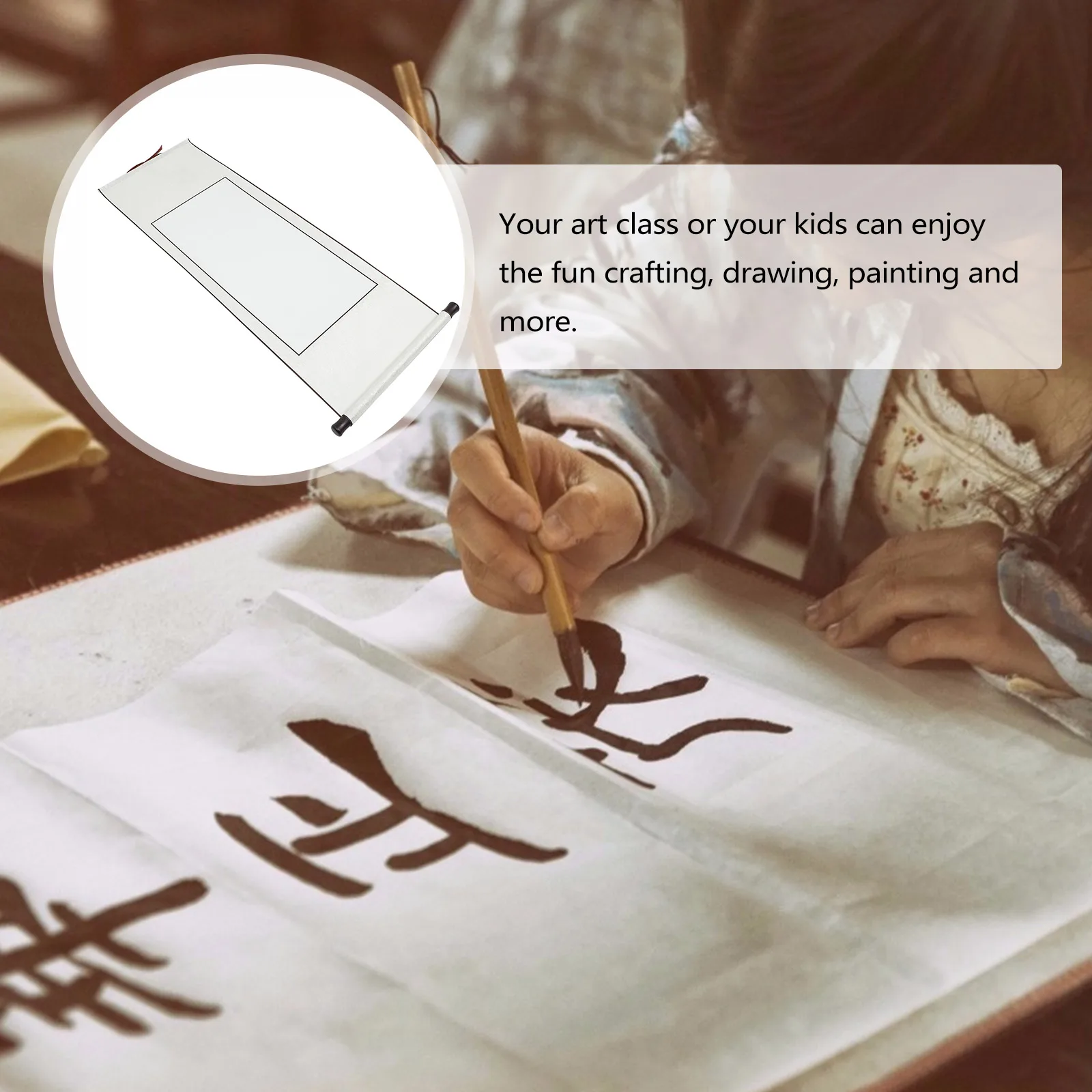 

1pc Premium Calligraphy Scroll Paper Chinese Xuan Art Wall Decor Supplies Kids Adults Painting Drawing Practicing Blank Hanging