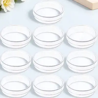 

10Pcs Plastic Laboratory Petri Dishes with Lids Multipurpose Transparent Plates for Education Chemistry Research Plant Cell