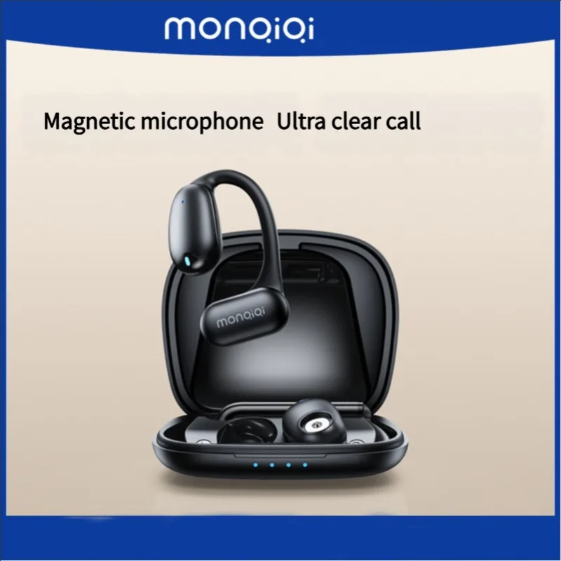 

Monqiqi T28 Ultra Clear Talk Microphone Bluetooth Headset Wireless Mounting Ear Clip Air Conduction Power Long Life Earbuds