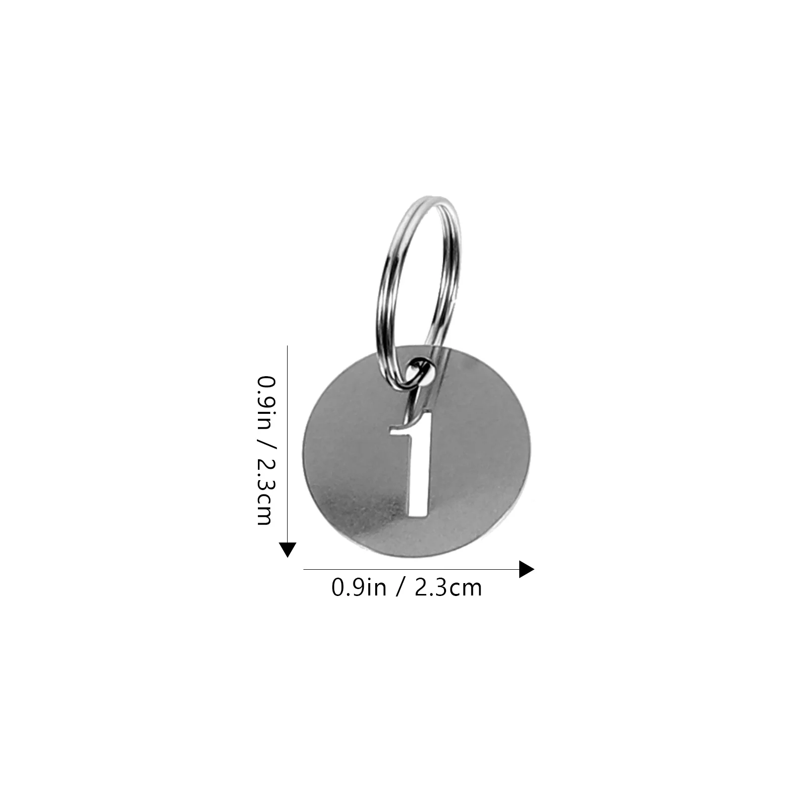 30 Pcs Stainless Steel Number Plate Keychain Tag Tags with Ring Metal Numbered Identifiers for Luggage Rings Jewelry