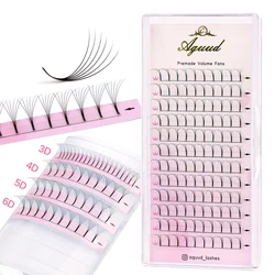 Black 3D/4D/5D/6D Premade Volume Fans Handmade Fluffy Individual Promade fans Lashes Long Stem Russian Volume Eyelash Extension