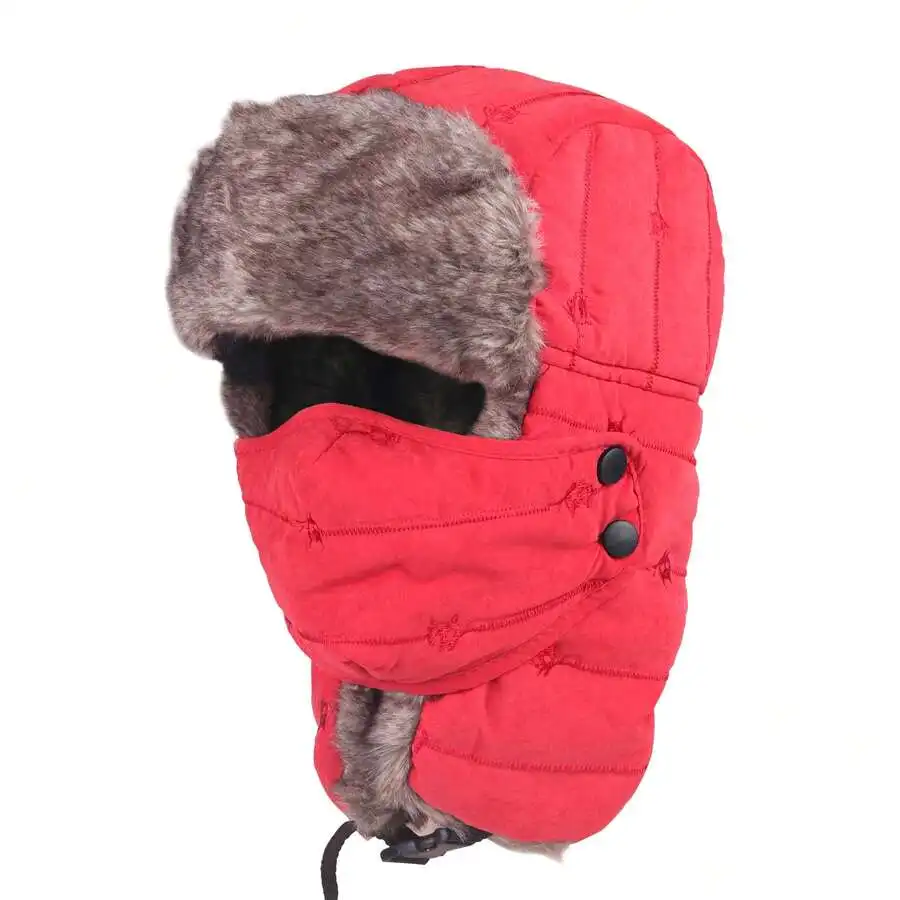 

Зимняя шапка-ушанка унисекс на подкладке из искусственного меха, ветрозащитная термозащитная шапка для катания на лыжах и охоты