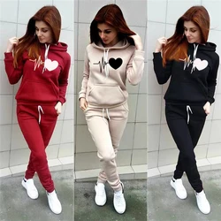 Damski dres dwuczęściowy zestaw bluzy z kapturem + spodnie dresowe garnitur Lady Casual swetry do joggingu modne stroje sportowe odzież