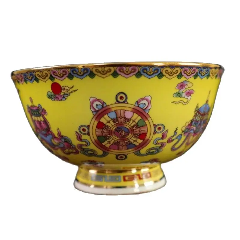 Collect Bowl Porcelain Gold Pastel Eight Treasures Pattern Usable Rice Bowls From  Countryside Beijing Old Thing