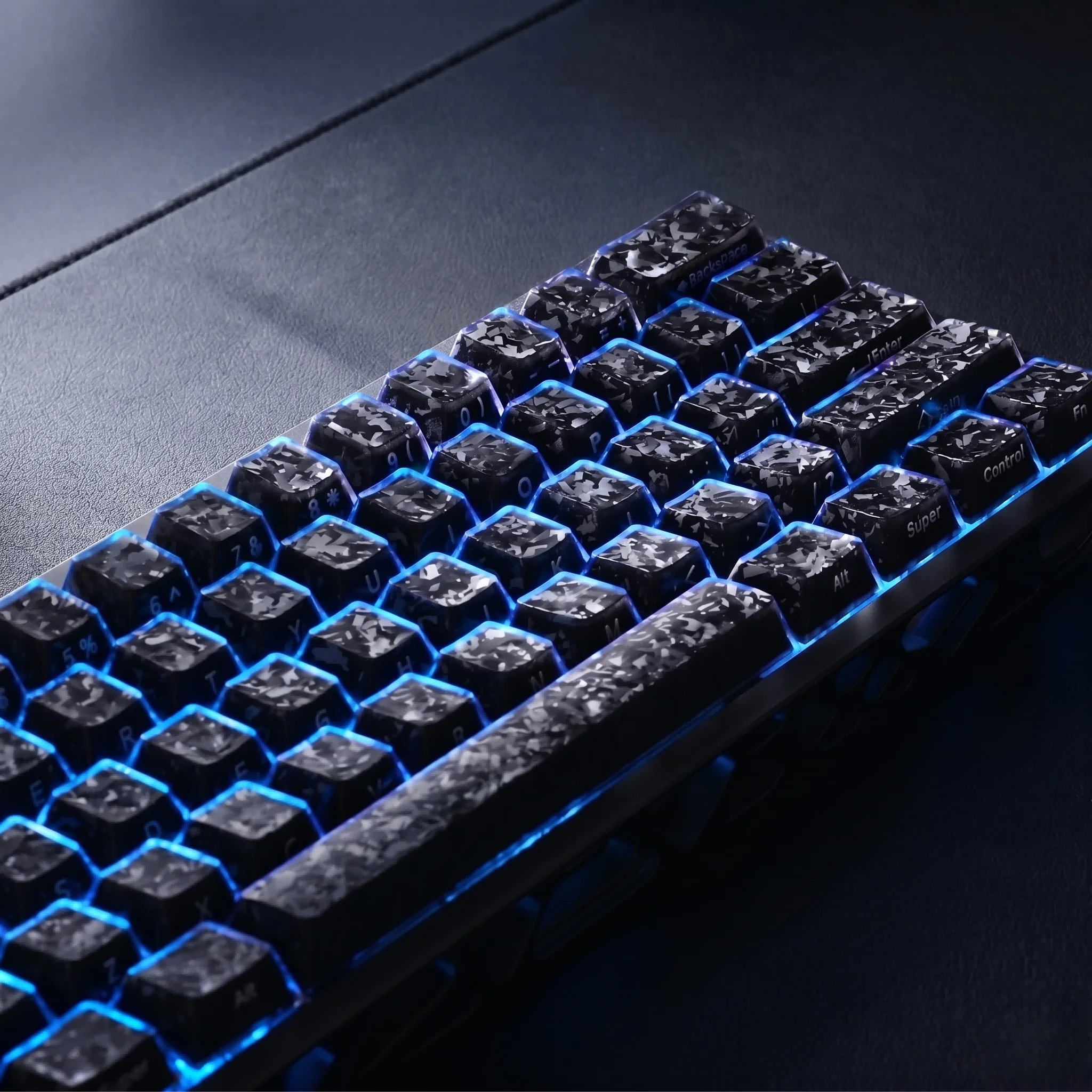 ブラックジェリークリスタルサイドプリントpcキーキャップ鍛造カーボンダブルショットpbtキーキャップチェリープロファイルゲーミングキーボードmxスイッチ用
