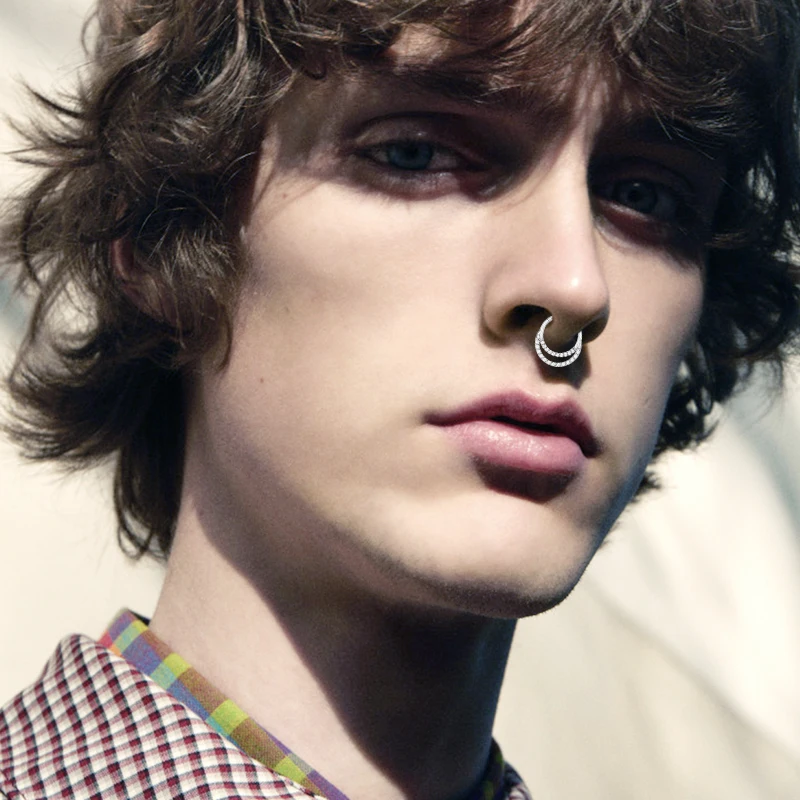 G23 Titanium Piercing Clicker Segment Hoop Nose Rings Earrings Nose Septum Piercing Ear Tragus Cartilage Helix Lip Ear Piercing