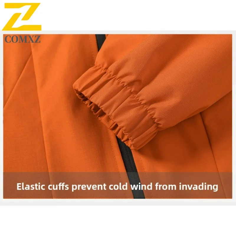 COMXZ 2025 New Hooded Jacket Men Oxford Check Water Resistant Mountain Wear High Quality Youth Outwear Parka Coat