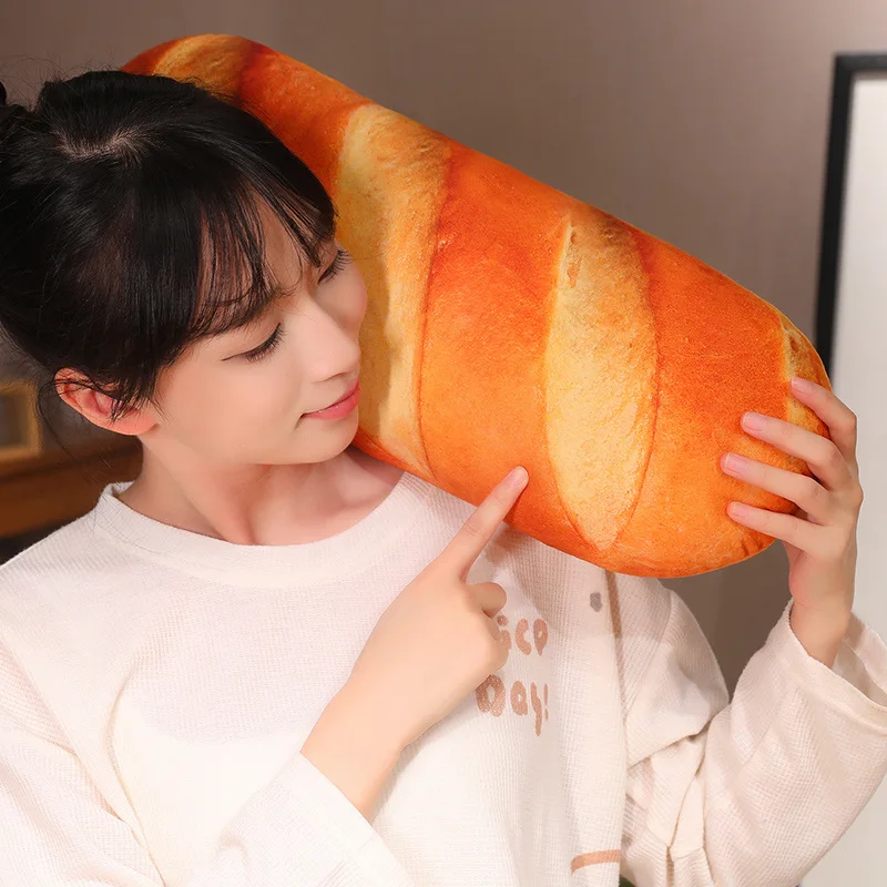 3D Simulation Bread Plush Pillow,Soft Butter Toast Bread Food Pillow Lumbar Back Cushion Stuffed Toy for Home Decor