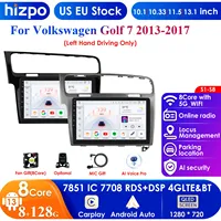 Hizpo 10.1 Carplay 4G 2 Din Android 13 Car Radio for Volkswagen Golf 7 2013 - 2017 Black Grey Video Player GPS DSP Autoradio RDS