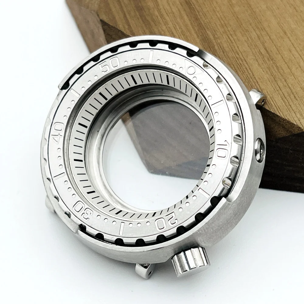 Cassa per orologio in scatola con custodia per tonno da 47 mm con inserto per lunetta 38x31,5 mm adatto per cassa con movimento 7S26 NH34 NH36 NH35 Custodie posteriori trasparenti