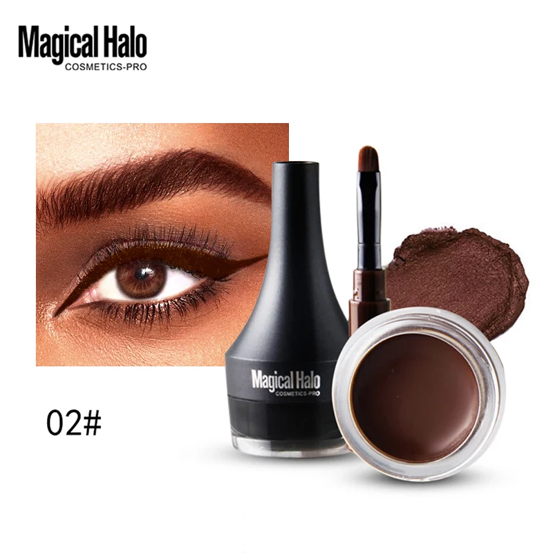 Eyebrow Pomade Waterproof Eyeliner Gel Makeup Long Lasting Tinted Sculpted Brow Gel With Brush Eyebrow Shade Eye Liner Cream