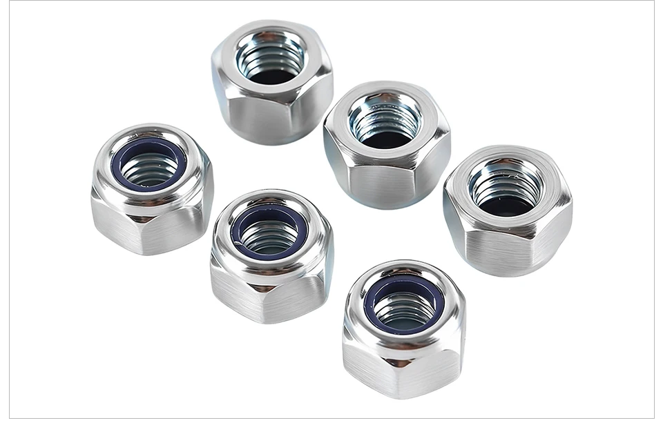 DIN982 Verstärkte Nylon-Einsatz-Sicherungsmutter 304 Edelstahl Sechskant-Sicherungsmutter M3 M4 M5 M6 M8 M10 M12 M14 M16 M18 M20 Hochleistungs-Anti-Losungs-Muttern – Detail 7