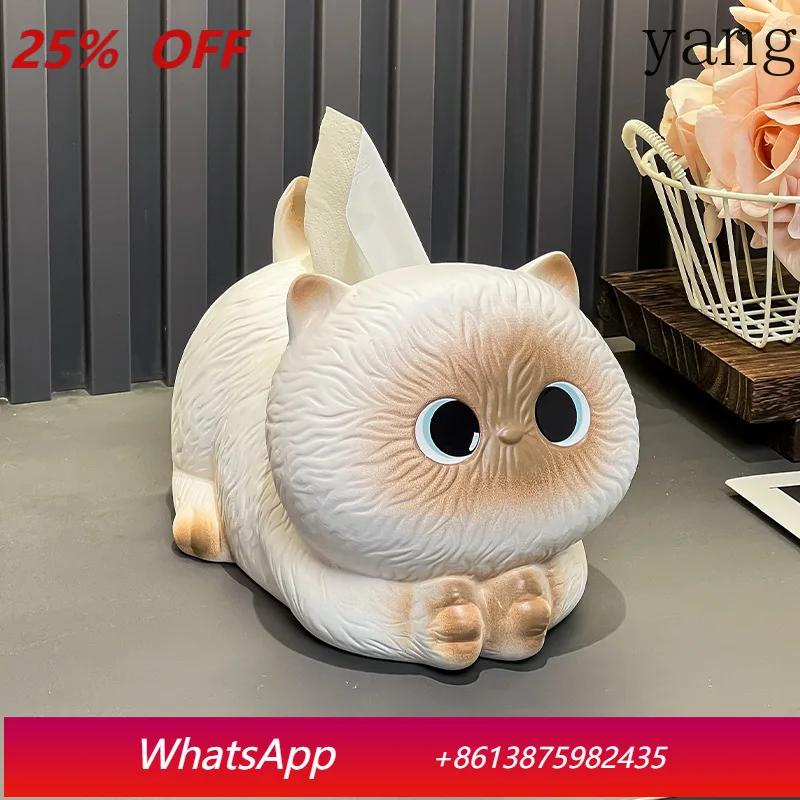 

CX cartoon cat tissue box living room desktop ceramic paper box home