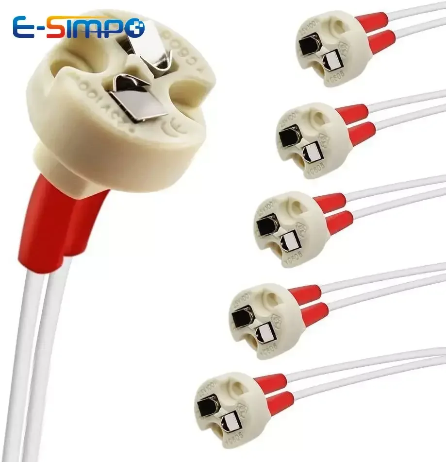 5 adet bi-pin tabanı G4 G6.35 GY6.35 GX5.3 MR16 GZ4 MR11 GU5.3 G5.3 M10 0.75mm halojen akkor led soket seramik lamba tutucu