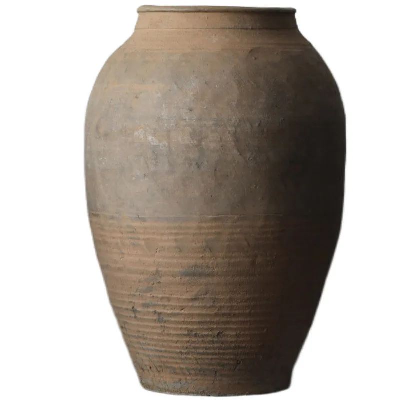 

Floor-to-ceiling clay pots, landscaping decorative ornaments, retro living room, antique coarse pottery flower utensils
