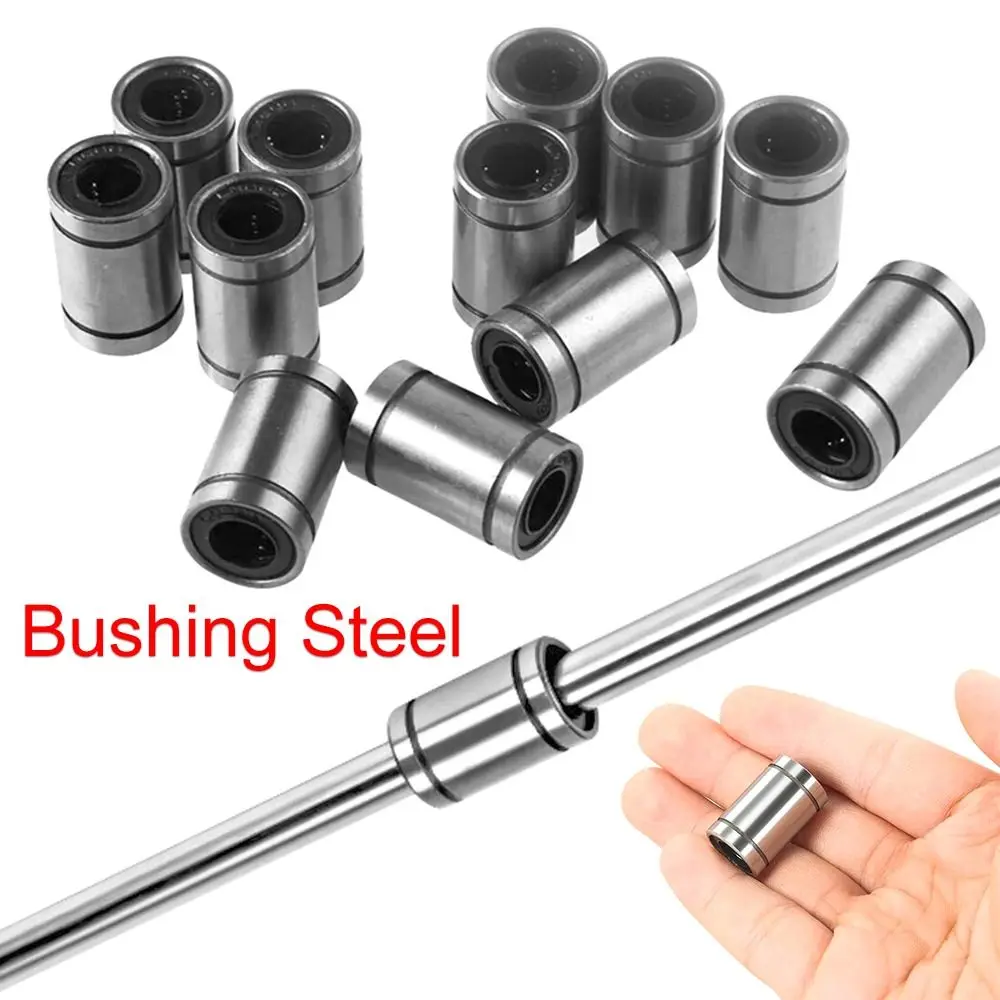 Durable CNC Part Rods Shaft Bushing Steel LM8UU LM10UU LM12UU LM16UU Linear Ball Bearing LM3UU LM4UU LM5UU LM6UU