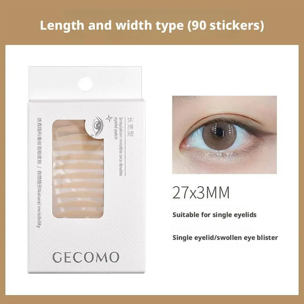 Self-adhesive Double Eyelid Tape Sticker Invisible Mesh Olive-shaped Paste Natural Eye Lace Strips Makeup Eyelid Lift Tools Y1G6