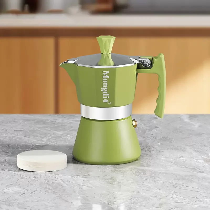 ماكينة صنع القهوة بموقد موكا من الألومنيوم سعة 90 مل، ماكينة صنع القهوة بوعاء موكا لصانع قهوة الإسبريسو