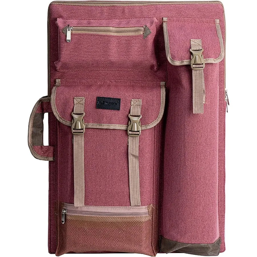 Zaino grande con portafoglio artistico in tela da 26 x 19,5 per artisti con design durevole e scomparti multipli Ideale per Studio t