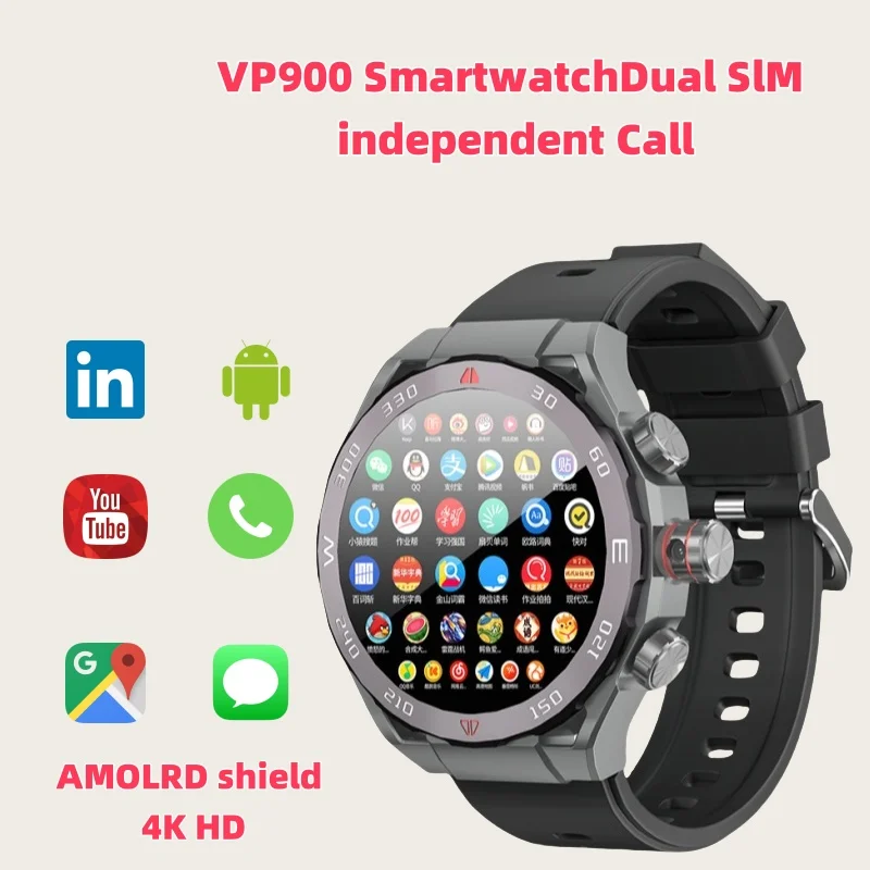 

VP900 Smartwatch Dual SIM Independent Call NFC Payments 3D Face Unlock GPS + GLONASS Dual NavigationSports Watch