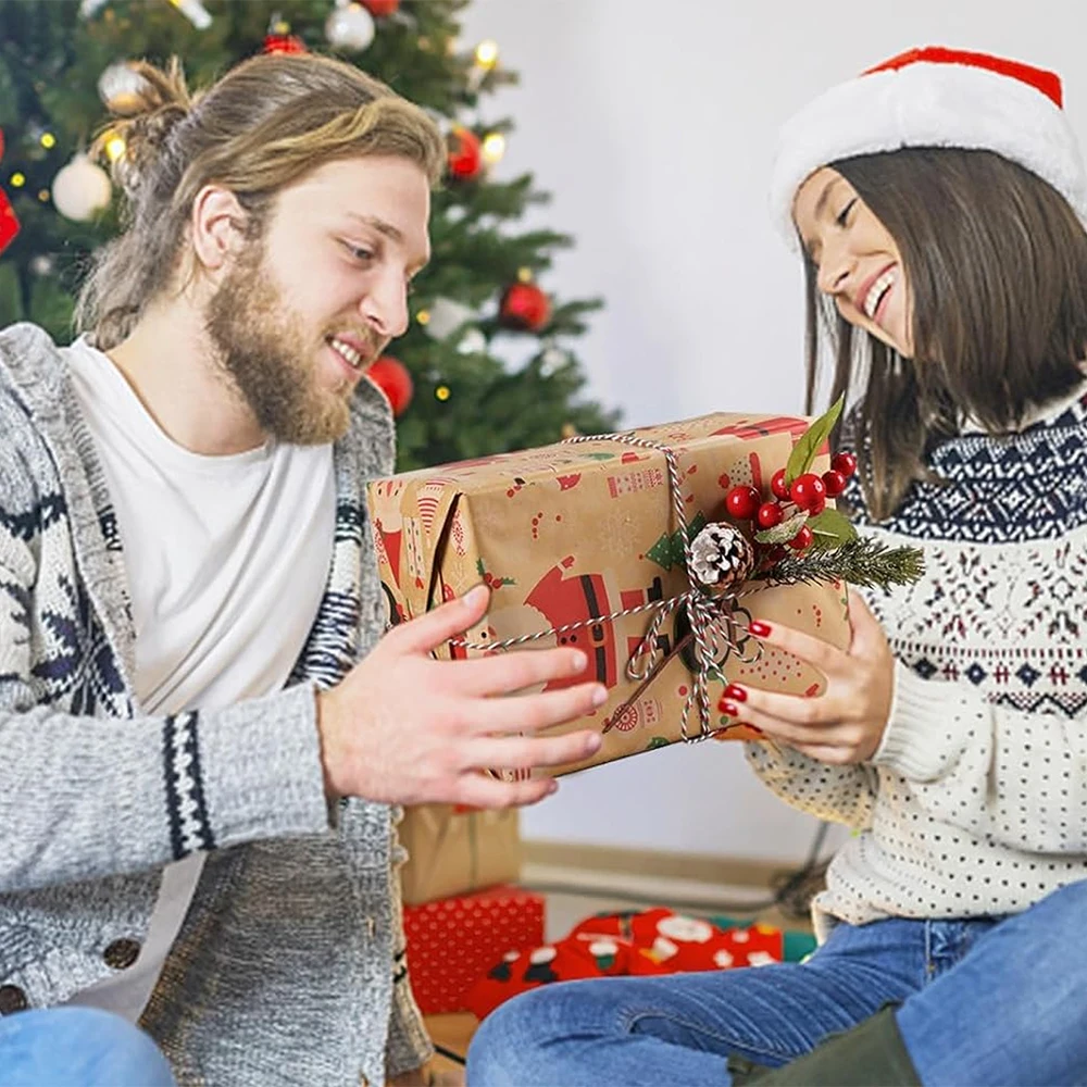 ورق تغليف هدايا عيد الميلاد، ورق تغليف هدايا متعدد الأنماط، صندوق هدايا عيد الميلاد الصديق للبيئة، هدايا عيد الميلاد والعطلات
