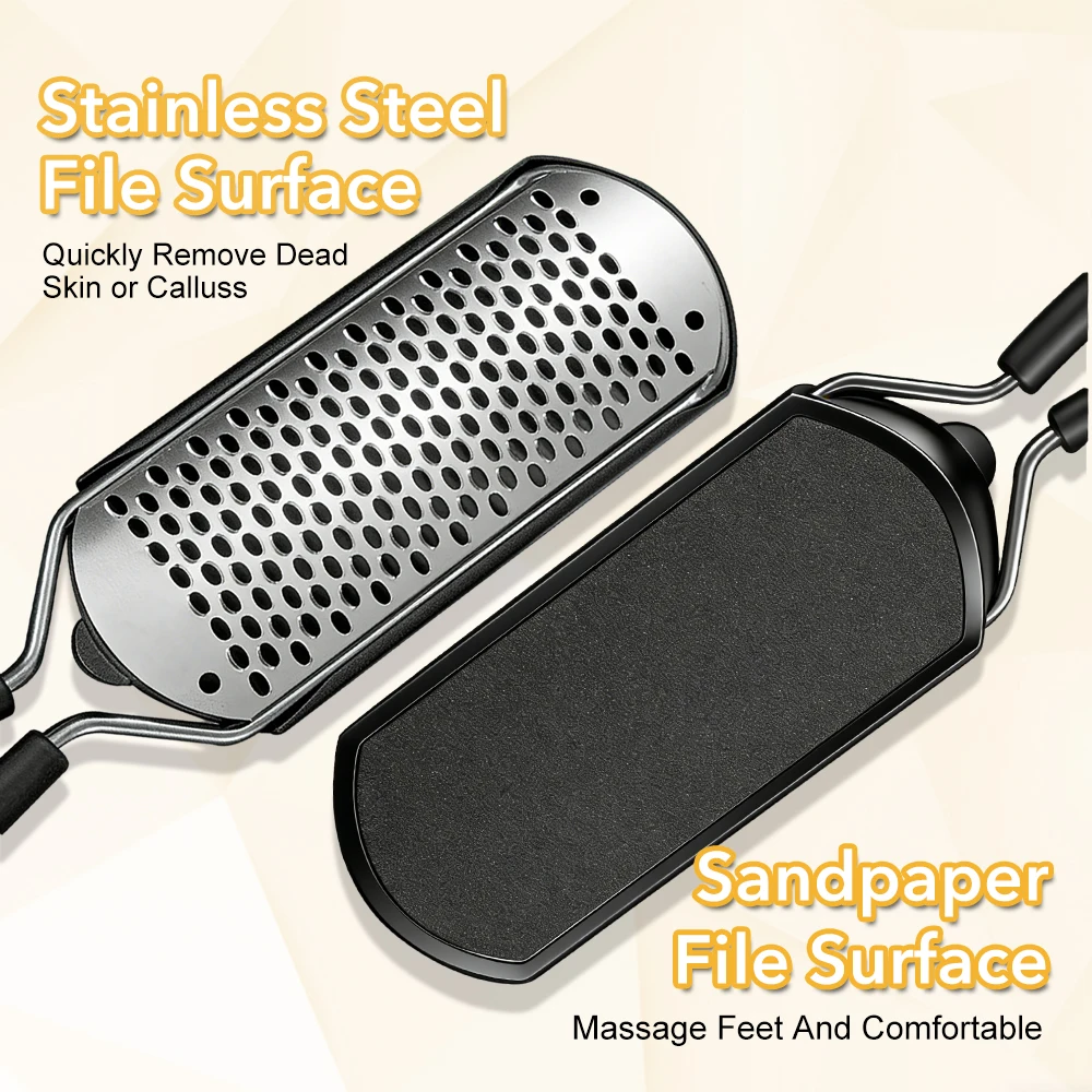 2/4 قطعة الفولاذ المقاوم للصدأ ملف القدم الاغتصاب الكالس بيليه مزيل الصلب الجلد الميت الحاويات الغسيل لإزالة كعب باديكير سبا أداة #2