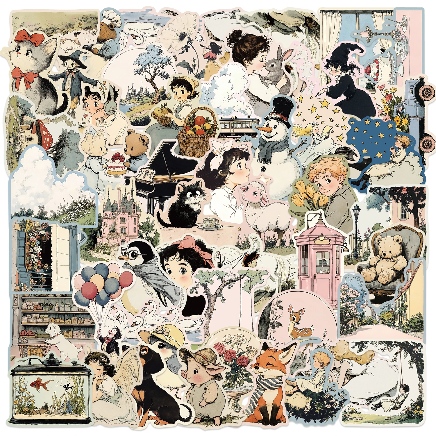 50/100PCS Comic World Sticker Graffiti Esthetische Lezen Laptop Bagage Scrapbooking Decals Waterdichte Bagage Telefoon Decals ﻿