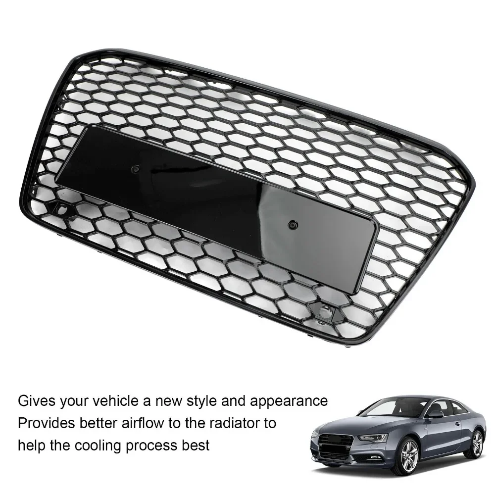 

Gloss Black For 2013-2016 Audi A5 S5 B8.5 RS Honeycomb Mesh Front Bumper Grille United States