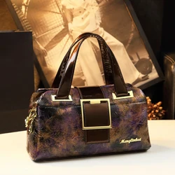 Luxury Fashion Women's Handbags Lady Genuine Leather Shoulder Messenger Bag Three Layer Zipper Compartment Boston Bags 2024 New