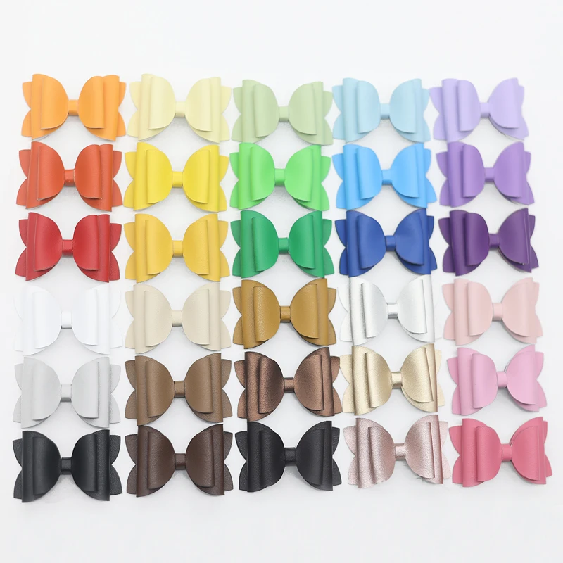 3PCS\\Sets Color Scheme 60*40mm Handmade Bow For Clothes Hat Shoes Sewing Applique Hair Clips Headwear DIY Decor Accessories