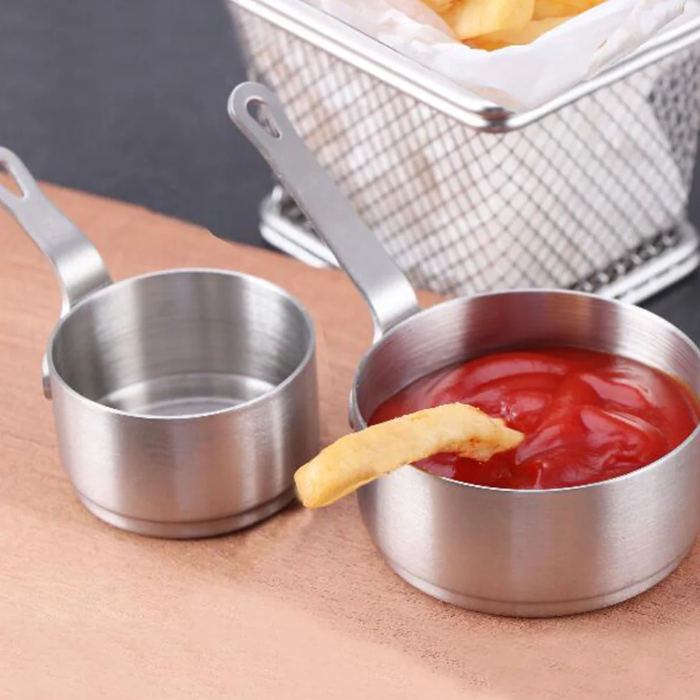 

Stainless Steel Sauce Bowl 50 ML Household Condiment Buffet Fruit Easy Clean Handle Design Suitable Home Restaurants